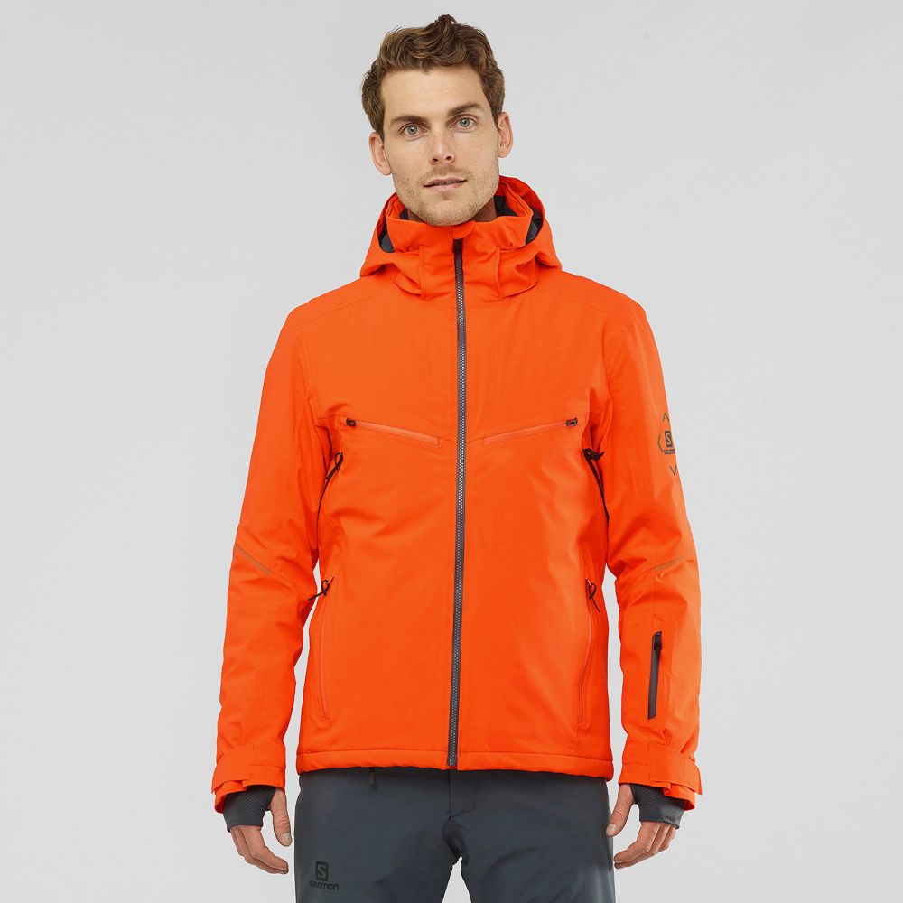 Salomon Israel BRILLIANT - Mens Ski Jackets - Red (LMXO-56714)